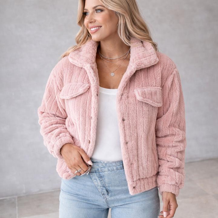 Florienne™ Fuzzy Single-Breasted Coat